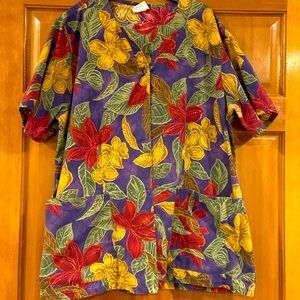 EUC! Women’s vintage floral scrub top by Barco, size XL!